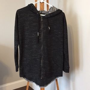 Maurice’s Full Zip Black And Gray Marled Jacket
